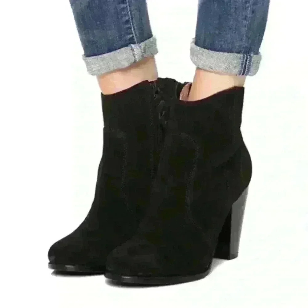 Joie Dalton Black Suede Bootie Size 6